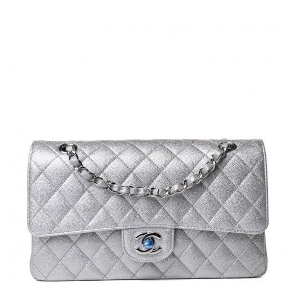 CHANEL Handbags - **SOLD** CHANEL Glittered Metallic Caviar Medium Double Flap LIMITED EDITION